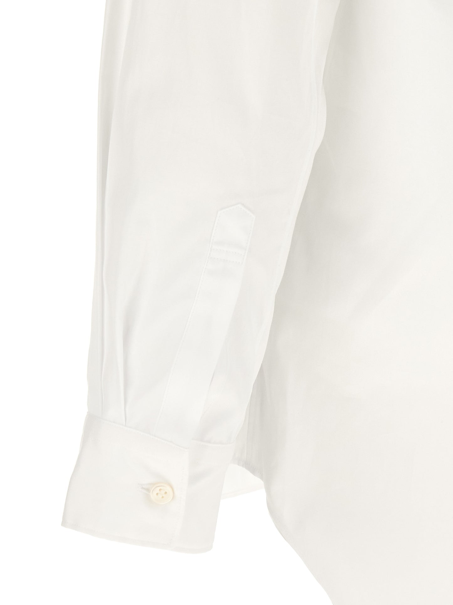 Comme Des Garçons White Cotton Poplin Blouse with Adjustable Hood