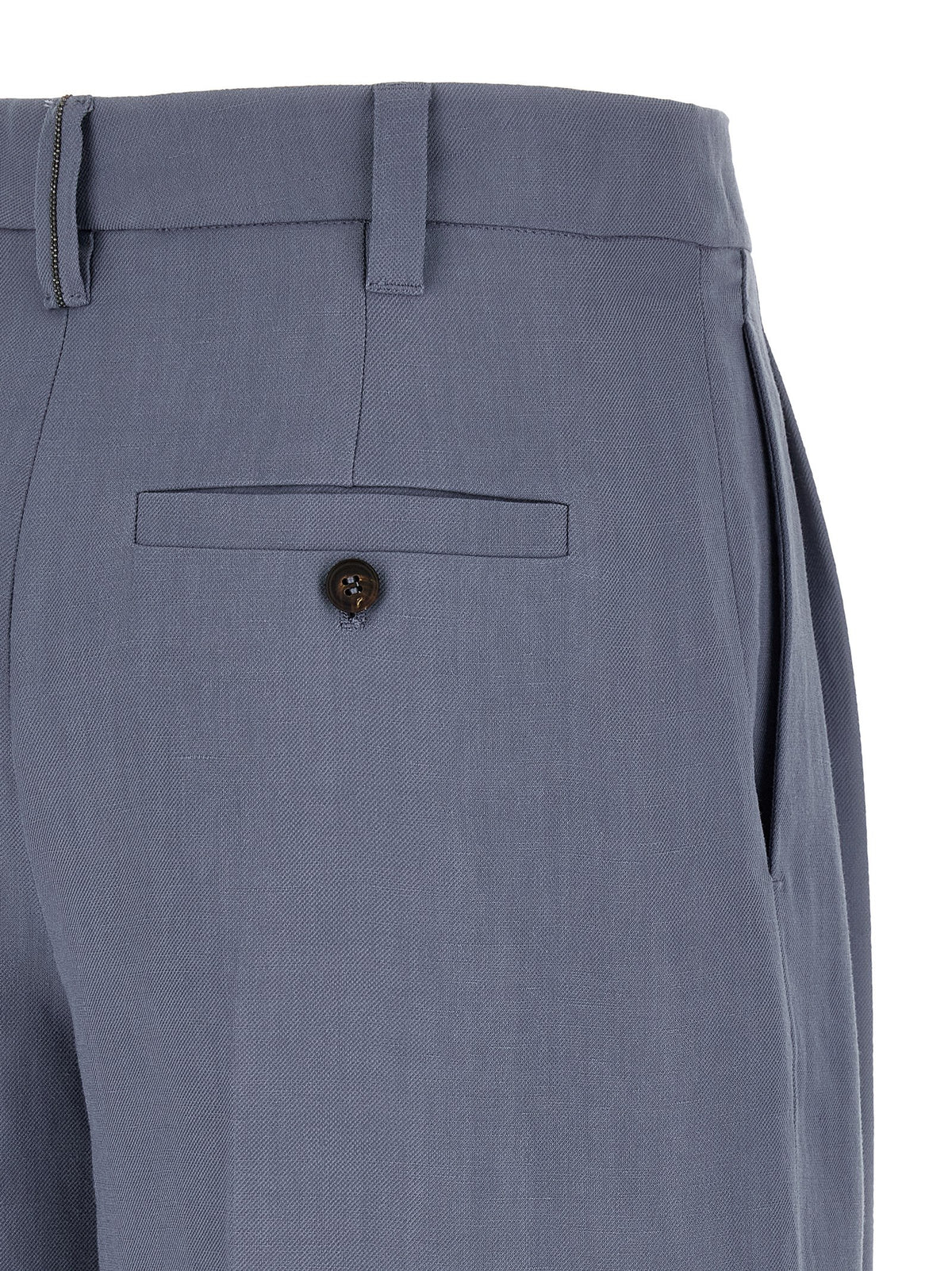 Brunello Cucinelli Blue Viscose Linen Bermuda Shorts IT38 IT40