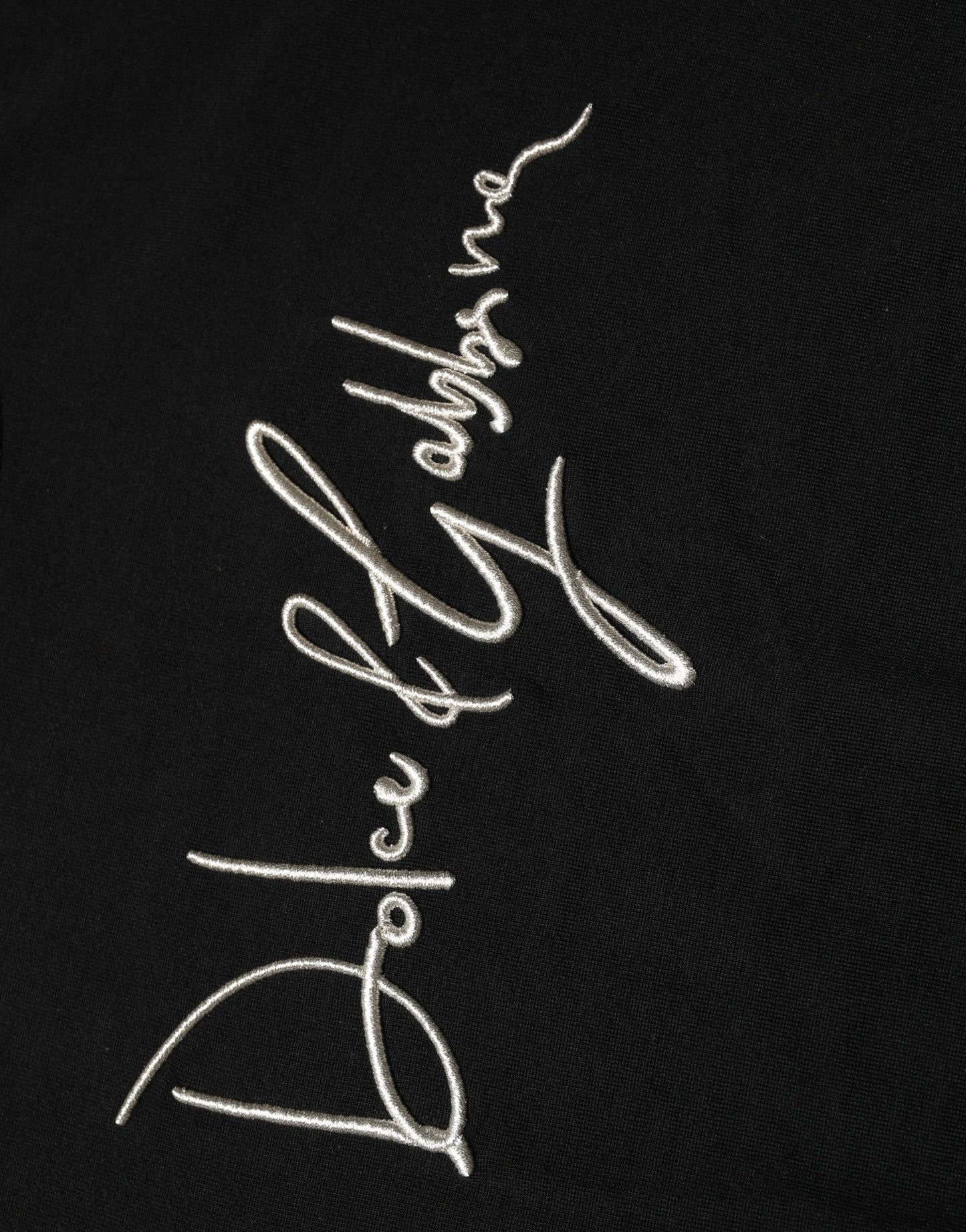Dolce & Gabbana Black Embroidered Logo Crew Neck Pullover Sweater