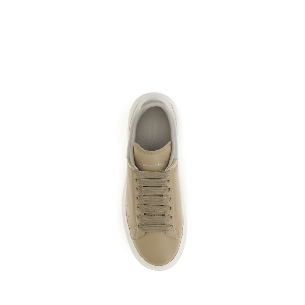 Alexander McQueen Beige Oversized Leather Platform Sneakers