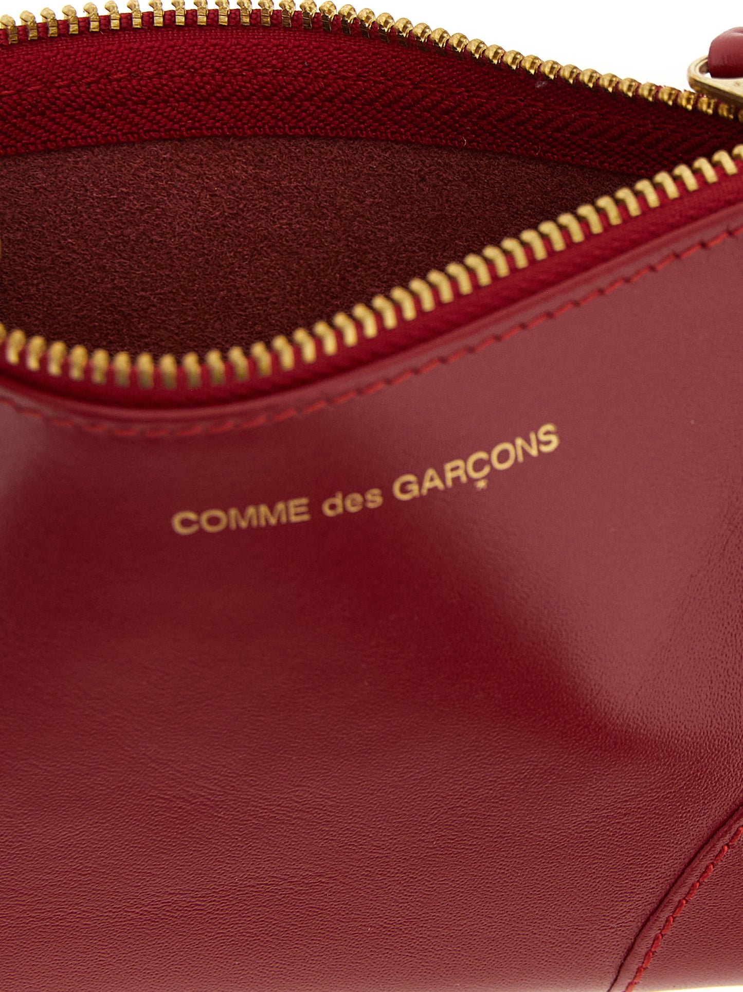 Comme des Garçons Multicolor Calfskin Cardholder in Red