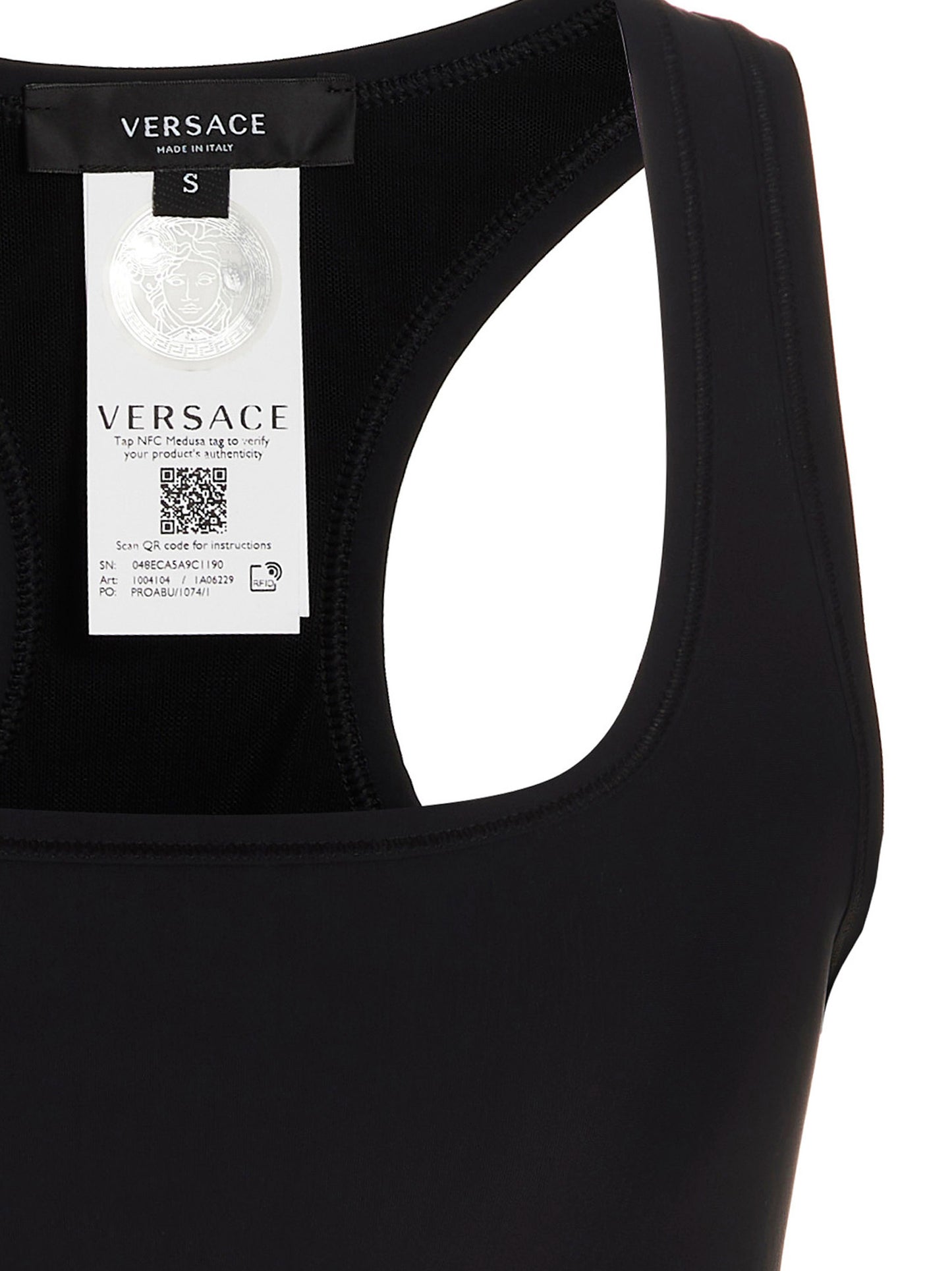 Versace Black Polyamide Medusa Sport Bra