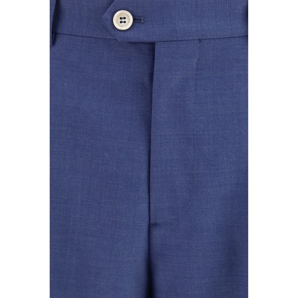 Brunello Cucinelli Blue Wool Single Breasted Two-Piece Suit