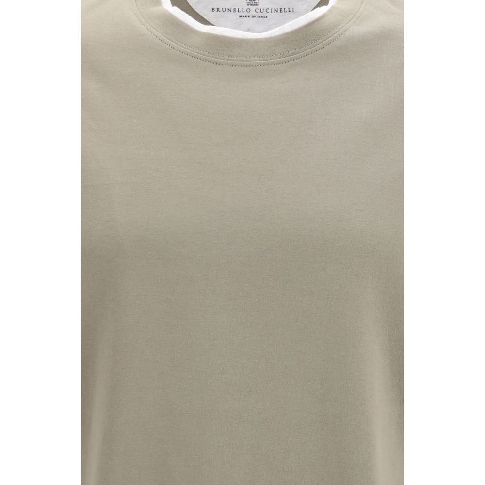 Brunello Cucinelli Beige Cotton T-Shirt