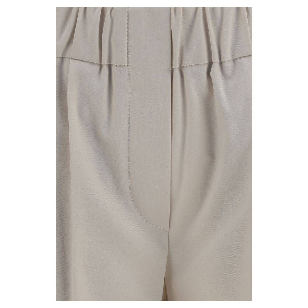 Brunello Cucinelli Beige Cotton Trousers for Women
