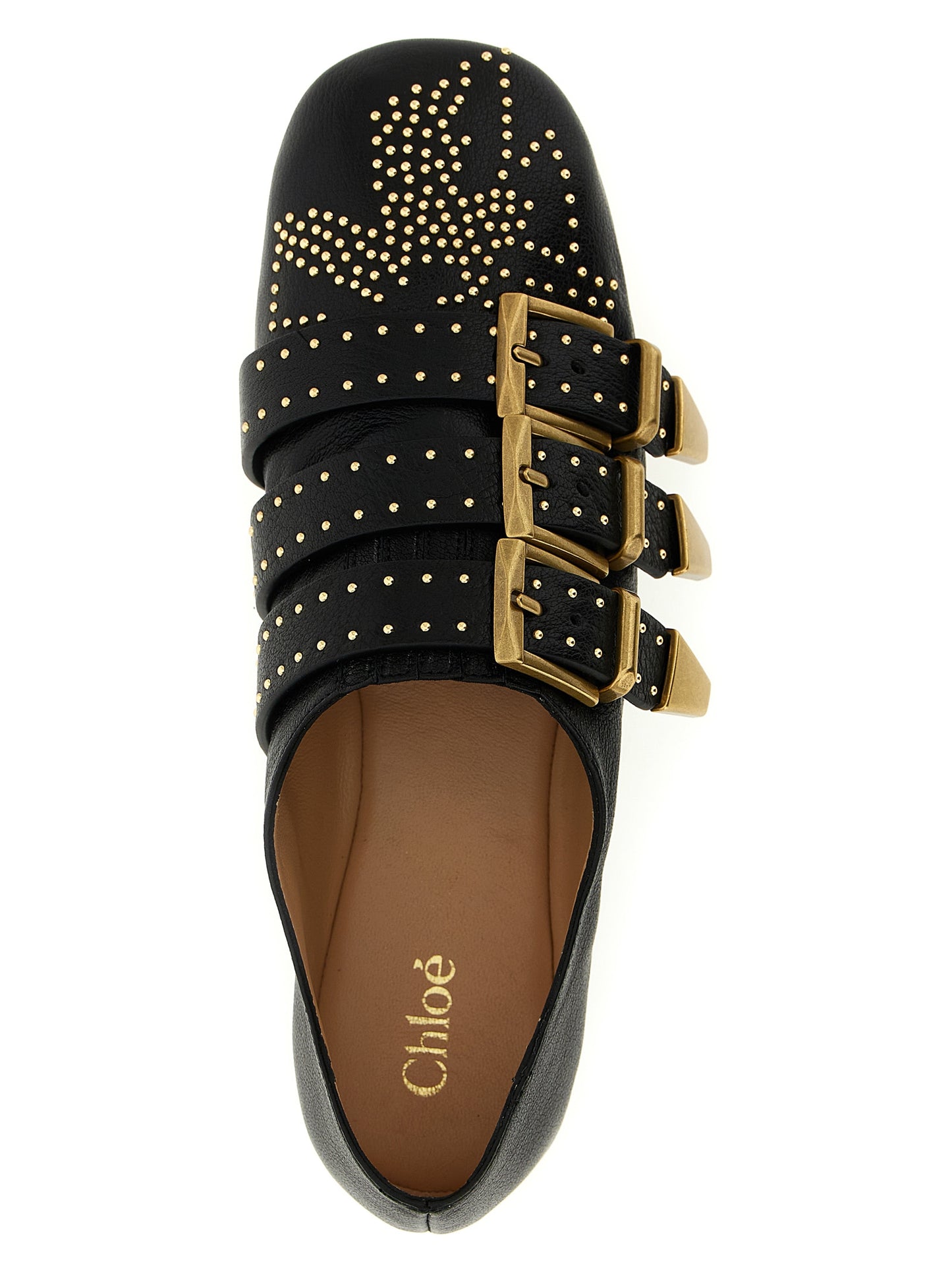 Chloé Black Lamb Leather 'Susanna' Ballet Flats