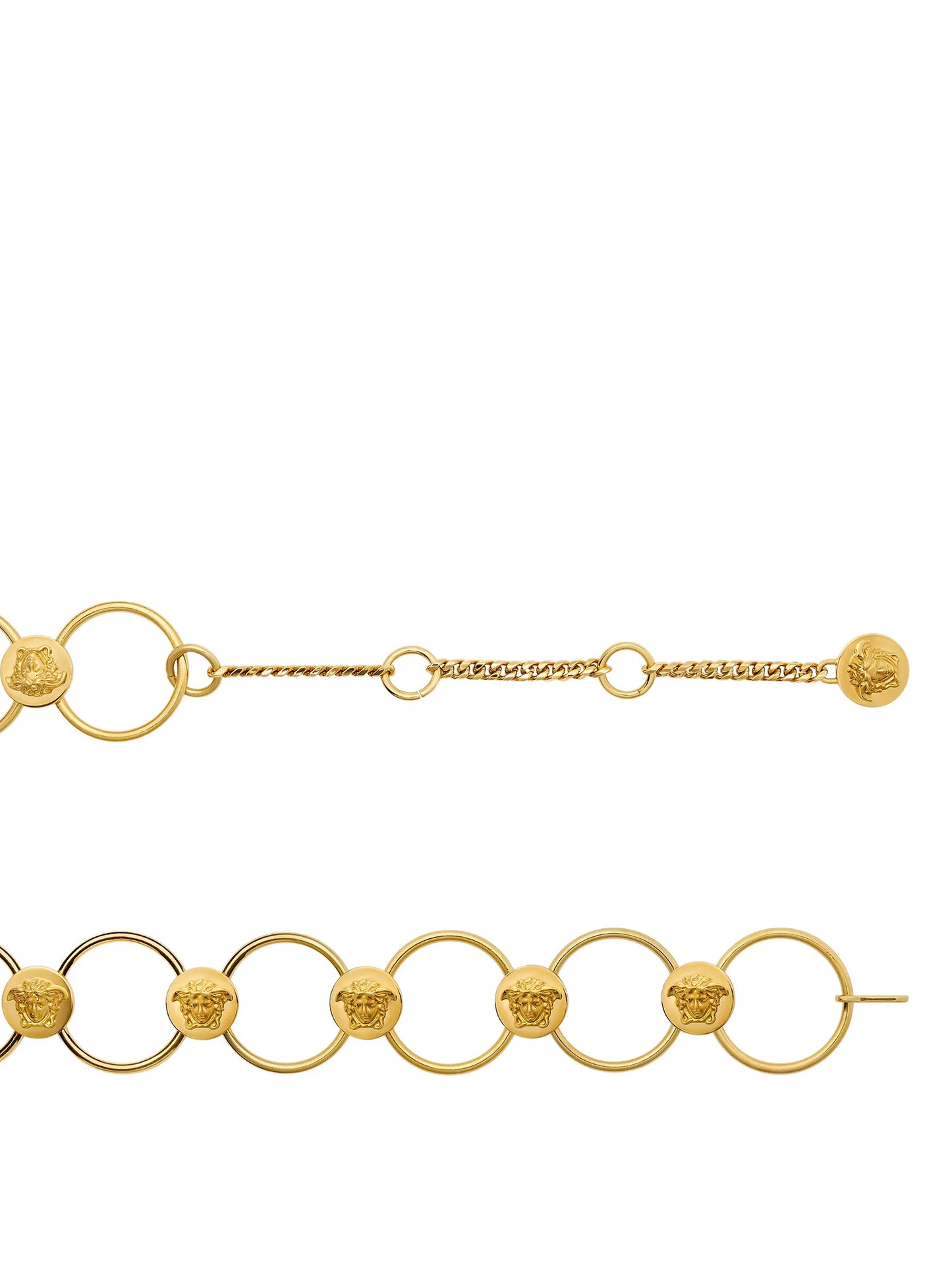 Versace Gold Brass Metal Ring Belt with La Medusa Details