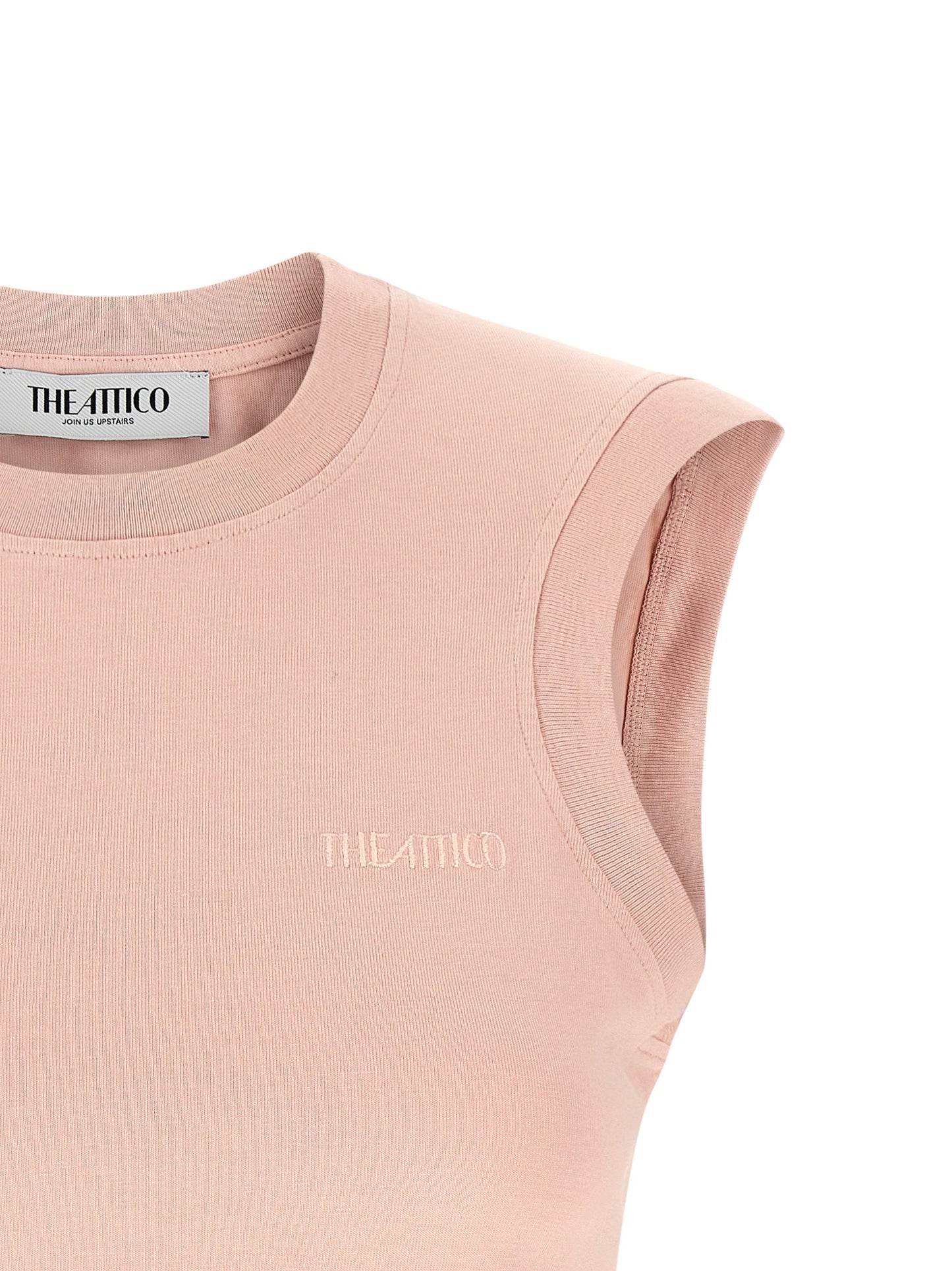 The Attico Multicolor Cotton Sleeveless T-Shirt in Pink