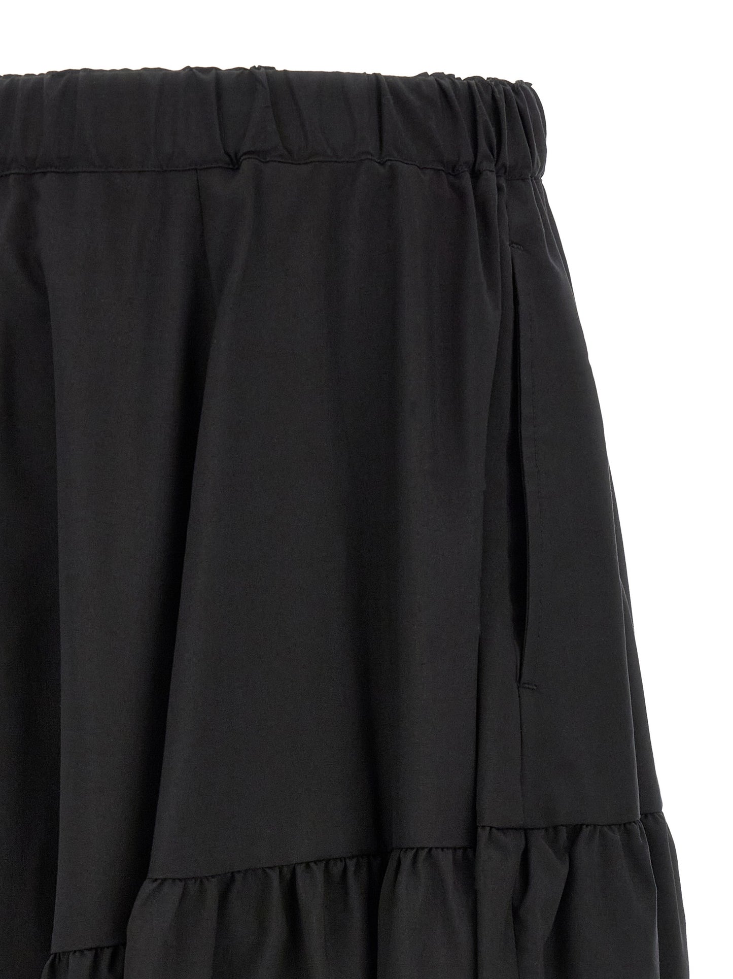 Comme Des Garçons Black Polyester Barrel Leg Casual Pants