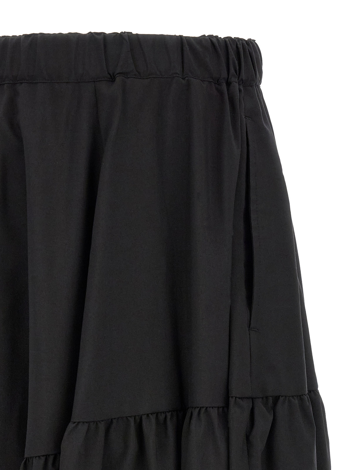Comme Des Garçons Black Polyester Barrel Leg Casual Pants