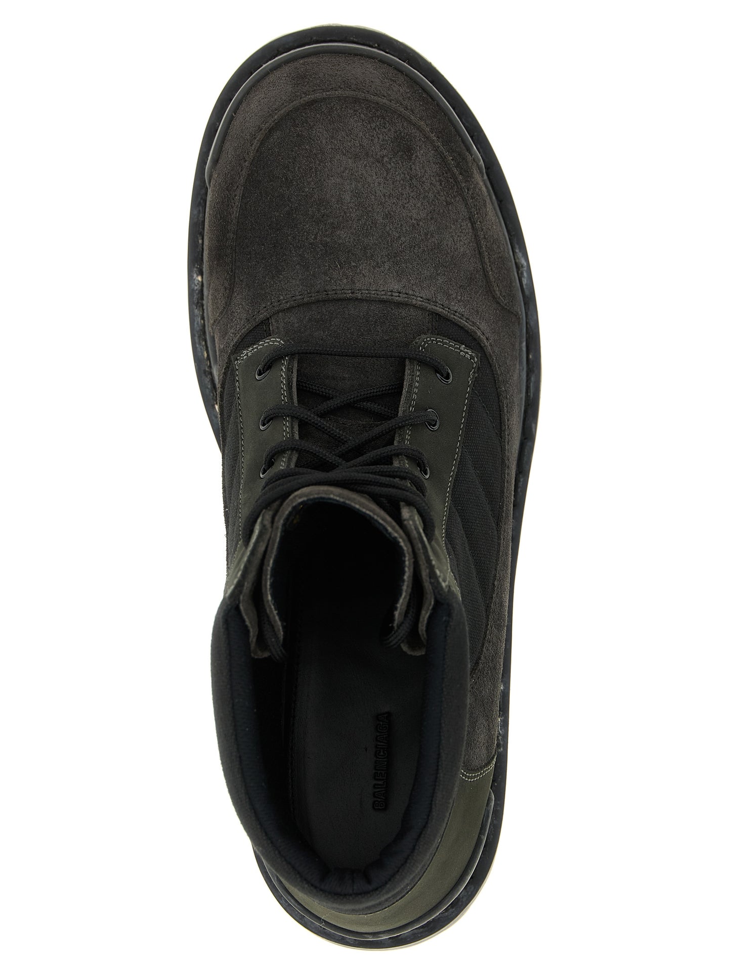 Balenciaga Brown Calfskin Combat Strike Ankle Boots