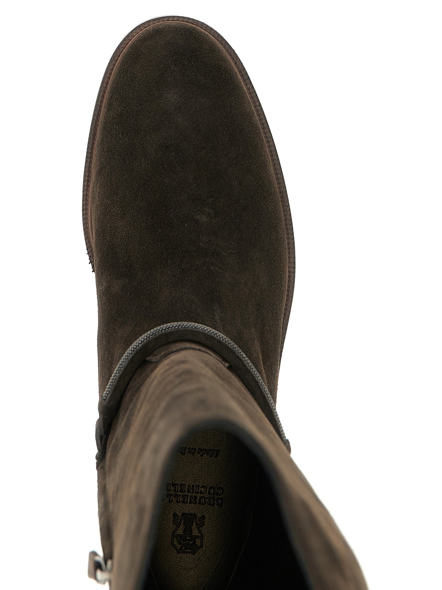 Brunello Cucinelli Black Calfskin Over The Knee Boots