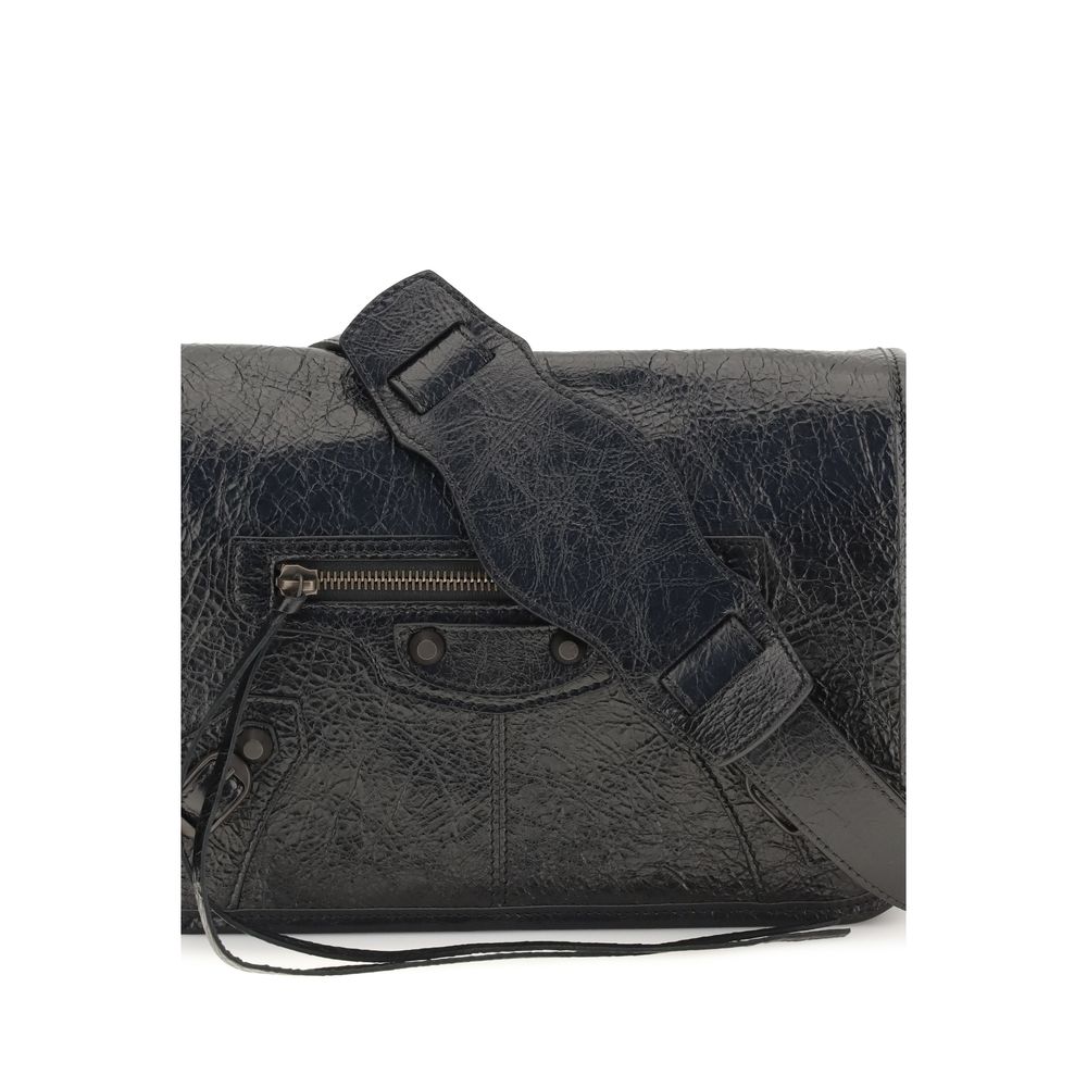 Balenciaga Black Lamb Leather Small Le City Shoulder Bag