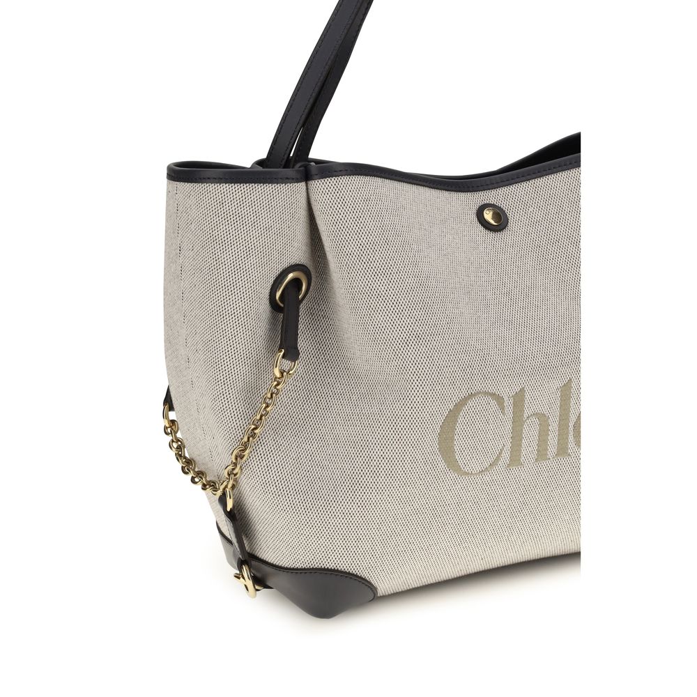 Chloé Gray Cotton Clover Tote Bag