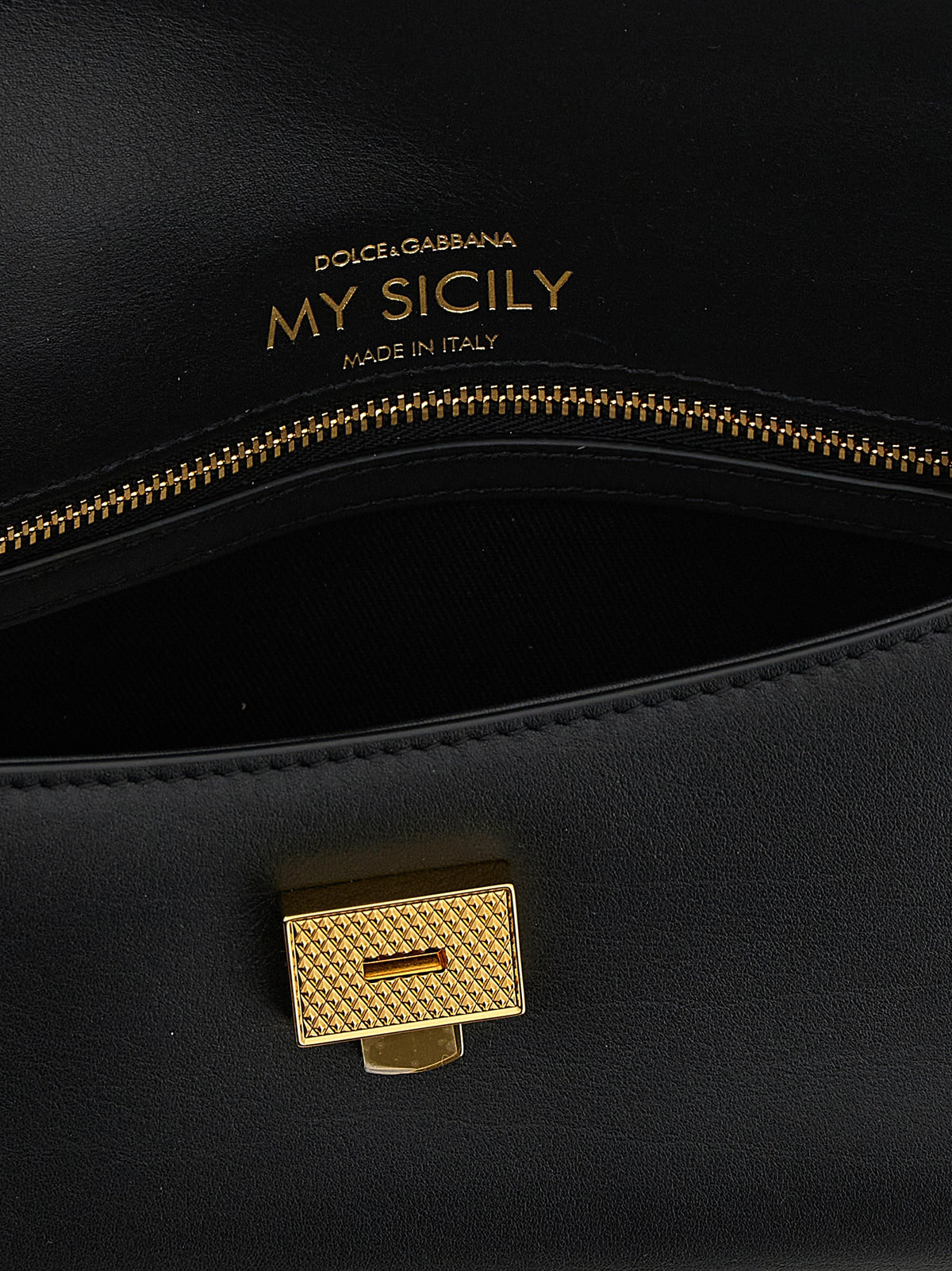 Dolce & Gabbana Black Calfskin Handbag - My Sicily Mini
