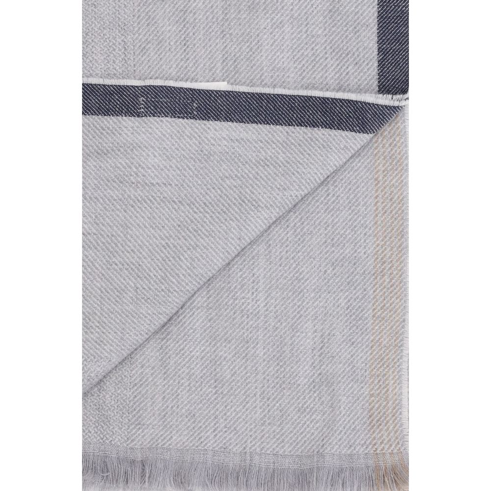 Brunello Cucinelli Gray Cashmere Scarf for Men