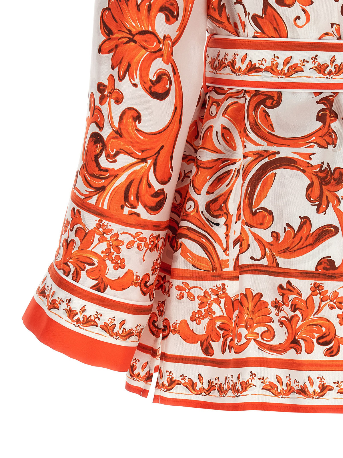 Dolce & Gabbana Orange Silk Blouse – Majolica Print