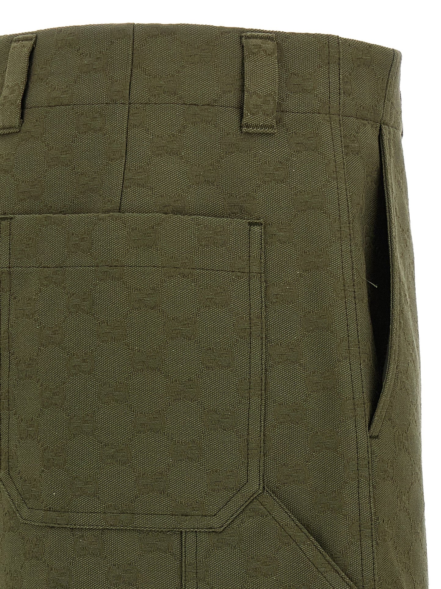 Gucci Bicolor Cotton Bermuda Shorts in Green