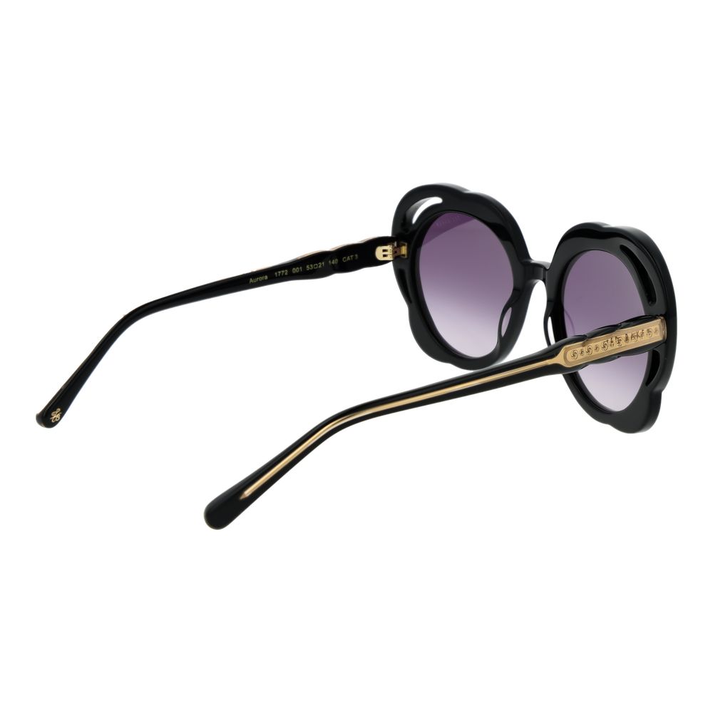 Ted Baker Women’s Sunglasses – Black Round Frame, Purple Gradient Lenses