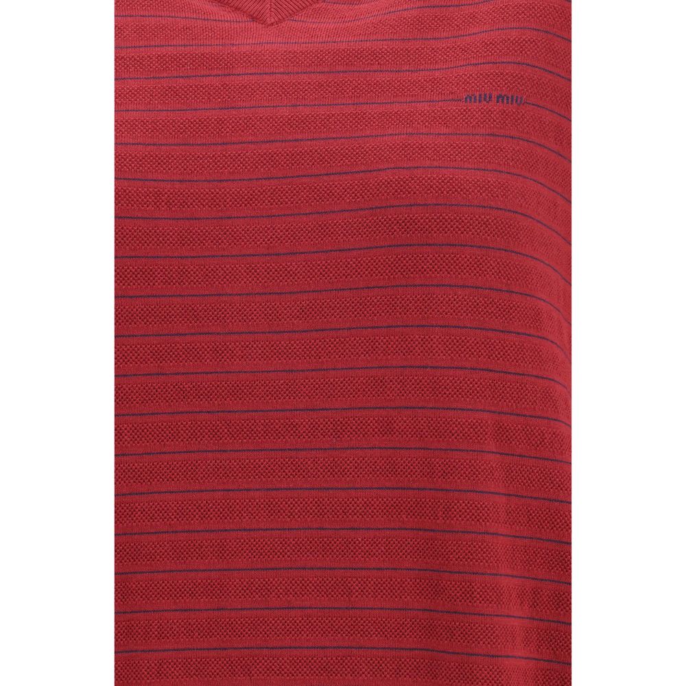 Miu Miu Bordeaux Cotton Polo Shirt