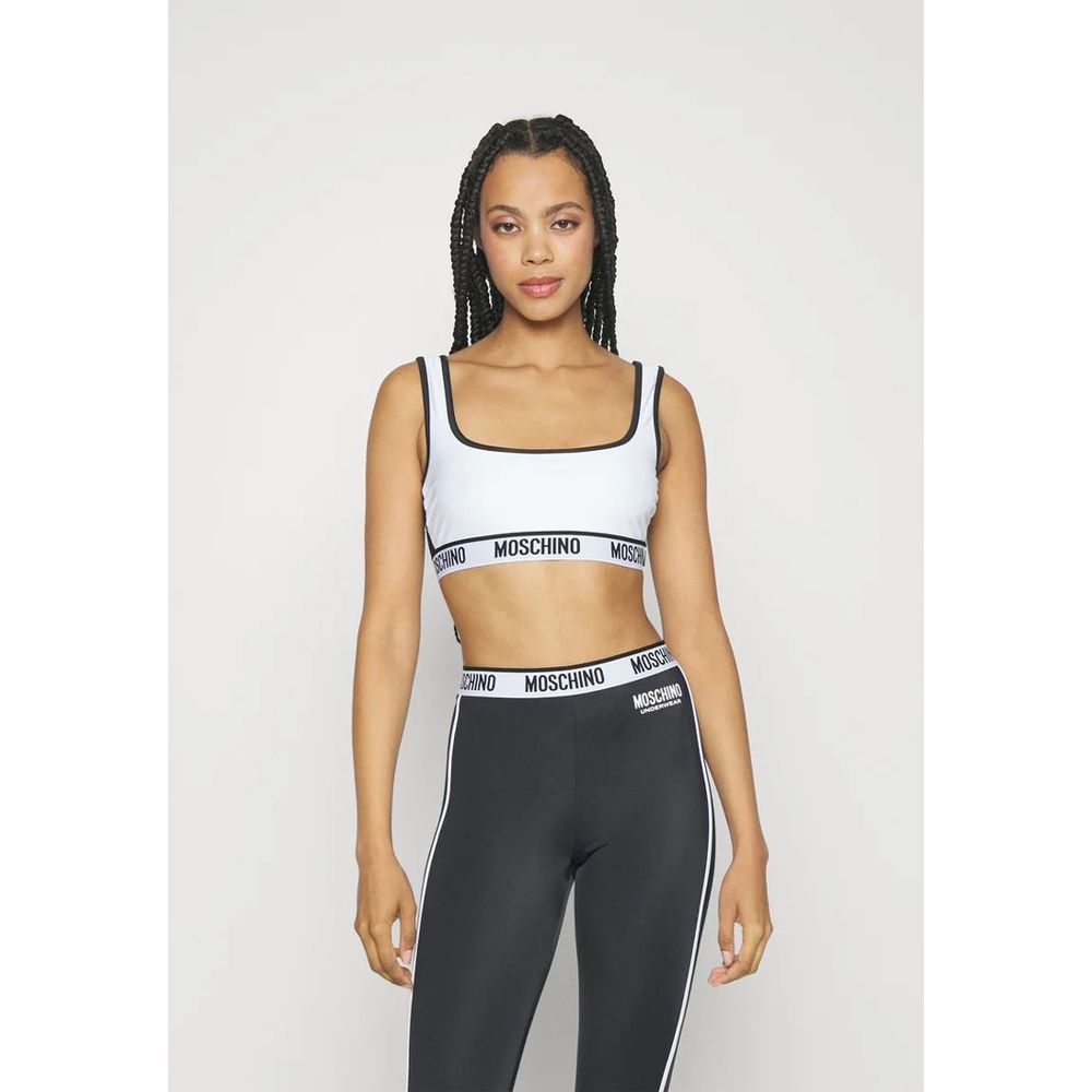 Moschino Multicolor Polyamide Sport Bra - Fantasia Bianco
