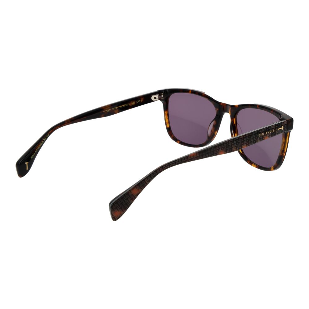 Ted Baker Men’s Sunglasses – Brown Square Frame, Purple Lenses