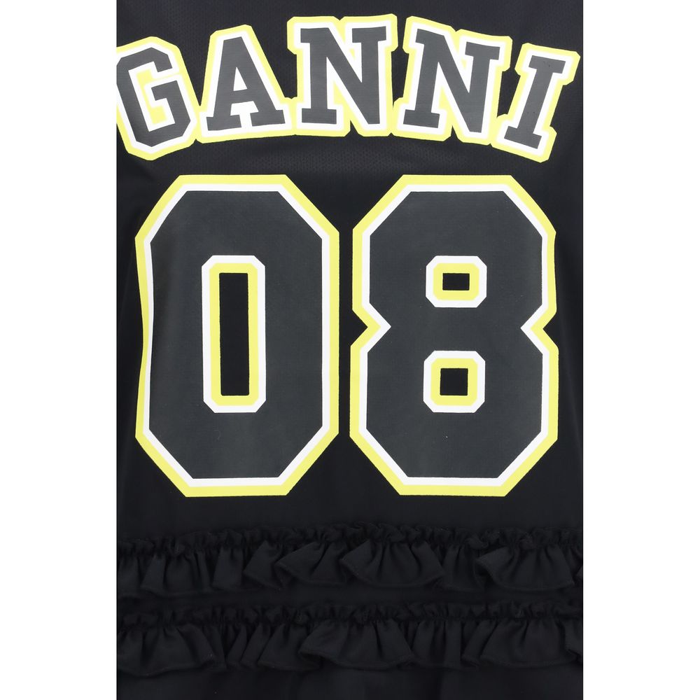 Ganni Cycora Oversized Tank Top in Black