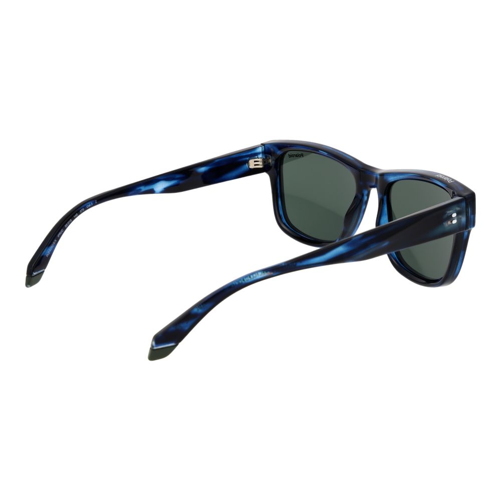 Polaroid Men’s Sunglasses – Blue Square Frame, Green Polarized Lenses