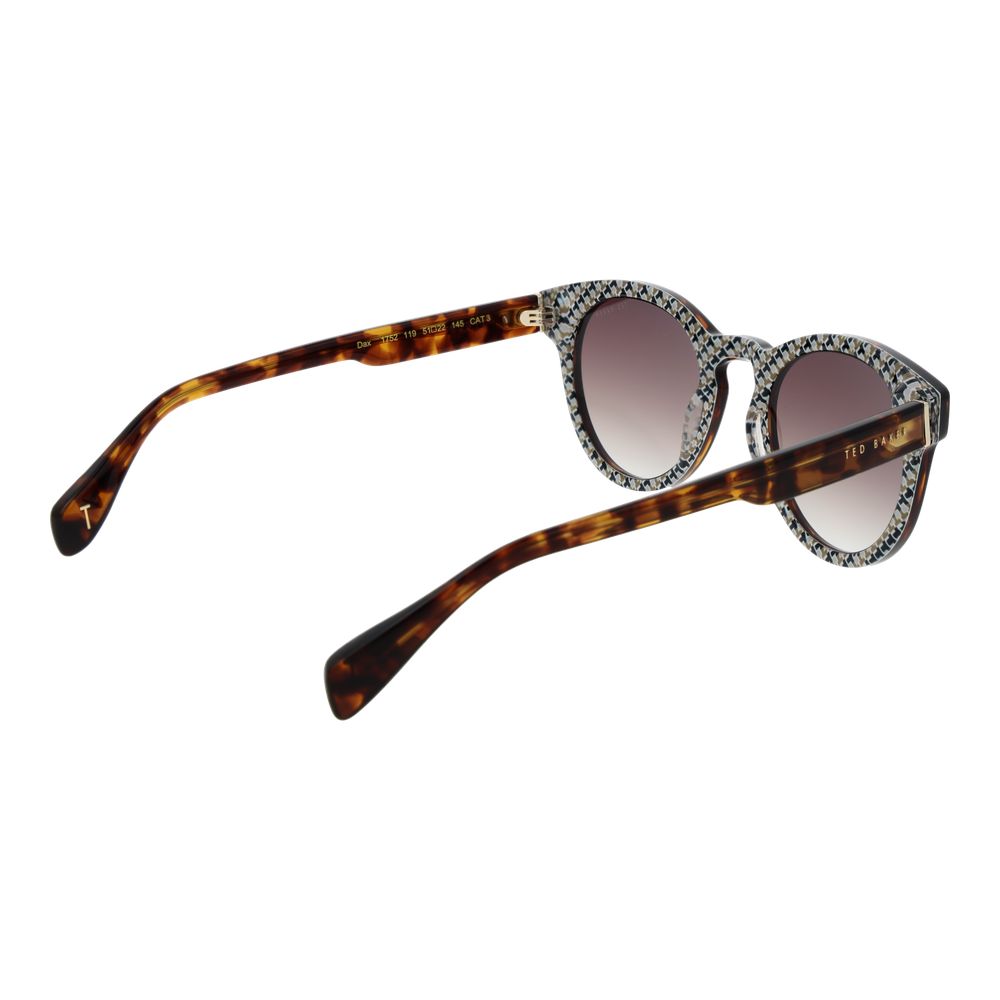 Ted Baker Men’s Sunglasses – Brown Round Frame, Gradient Lenses