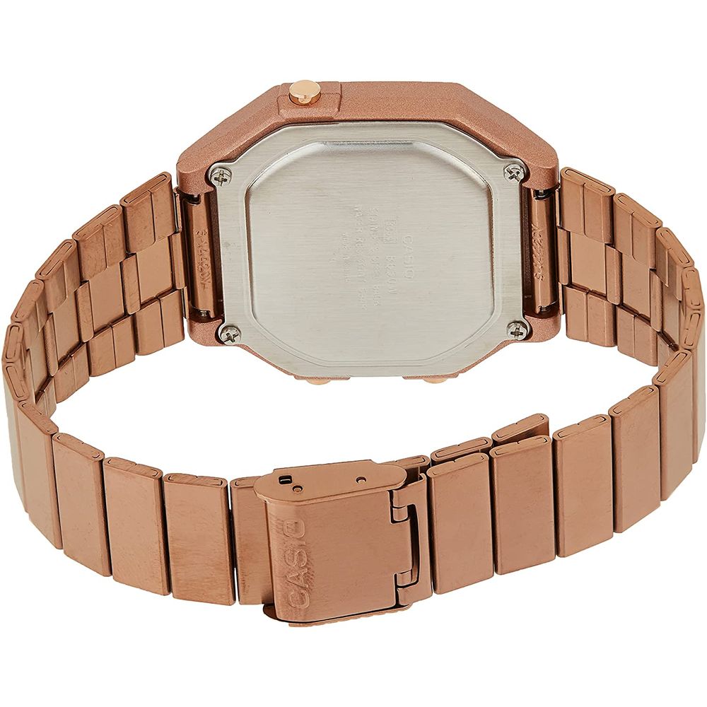 Casio Unisex Digital Watch, Pink Stainless Steel, Quartz