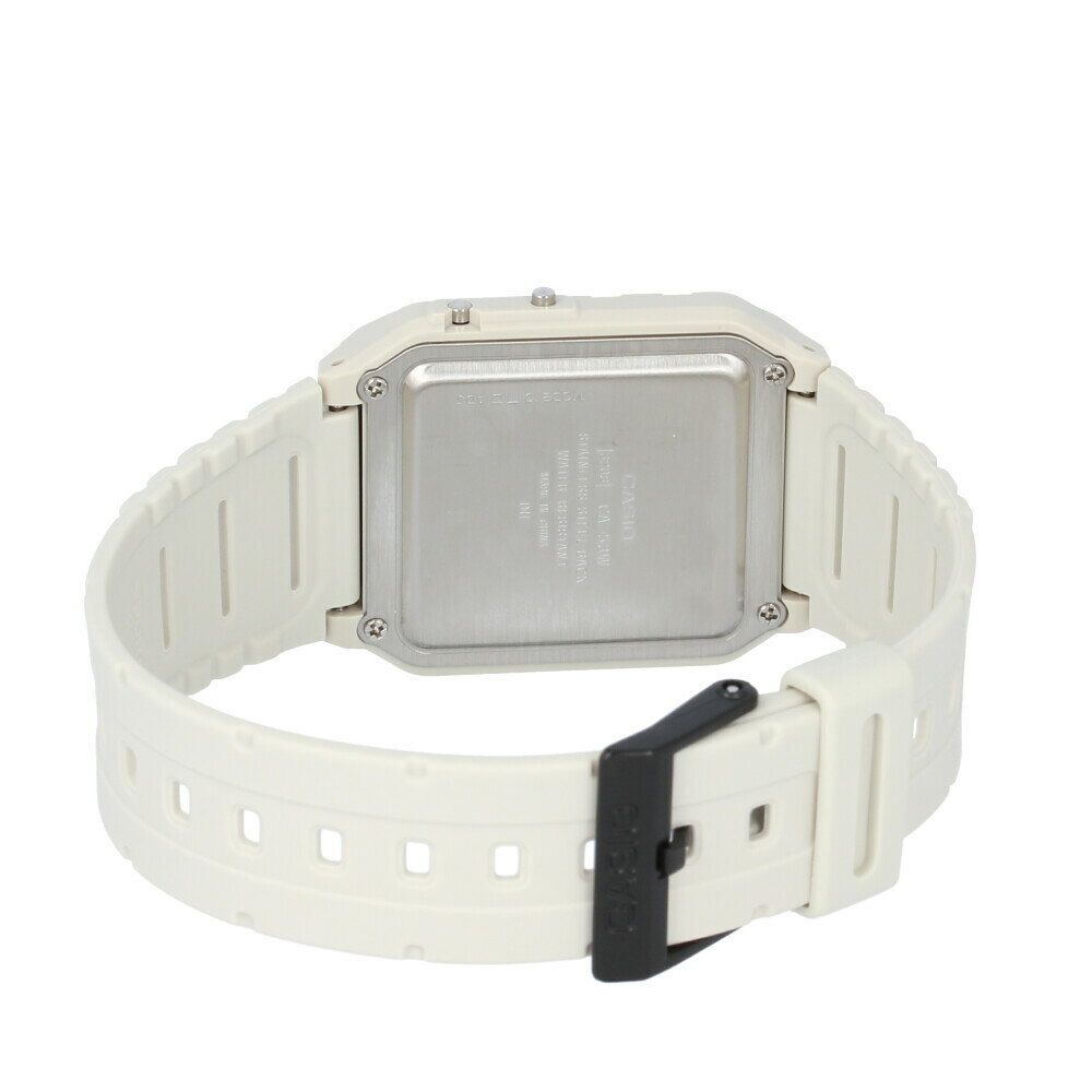 Casio Unisex White Resin Digital Watch with Black Dial