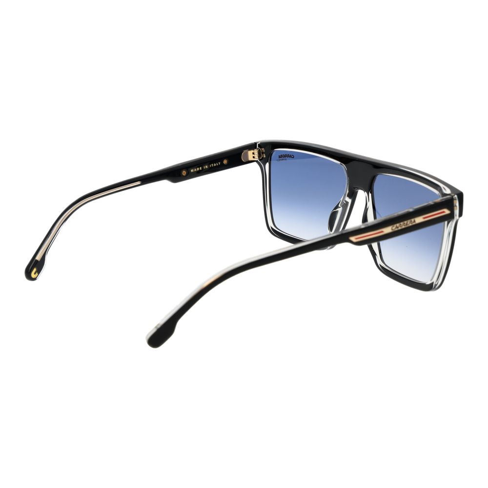 Carrera Men’s Sunglasses – Black Square Frame, Blue Gradient Lenses