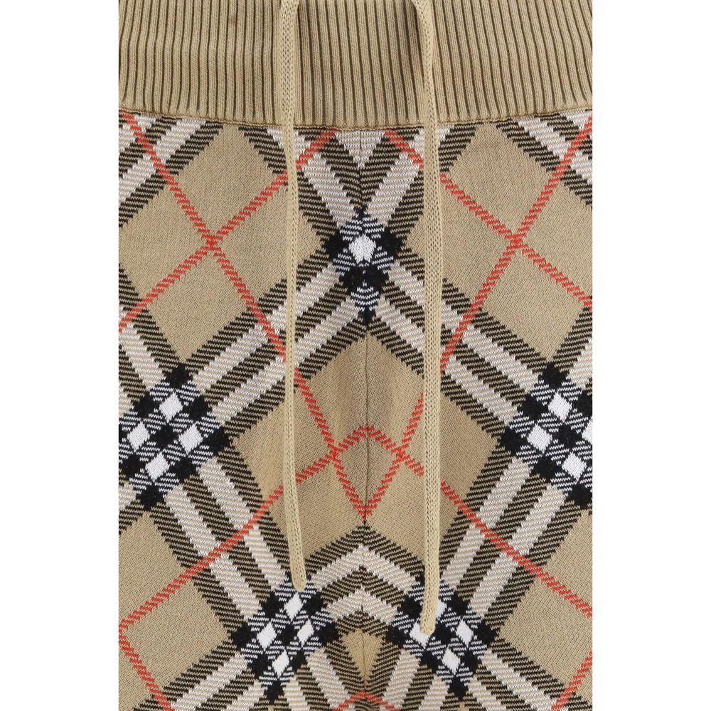 Burberry Beige Cotton Check Gawain Shorts