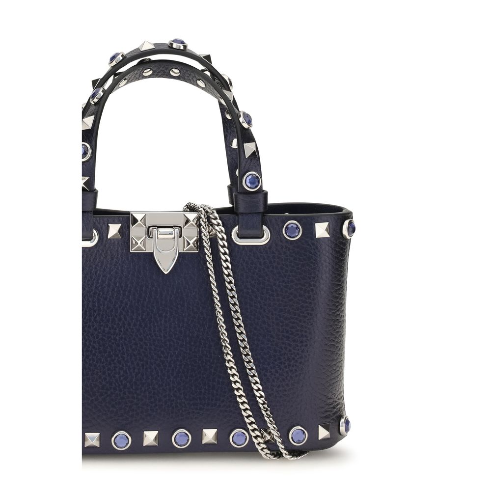 Valentino Garavani Black Calf Leather Rockstud Mini Handbag