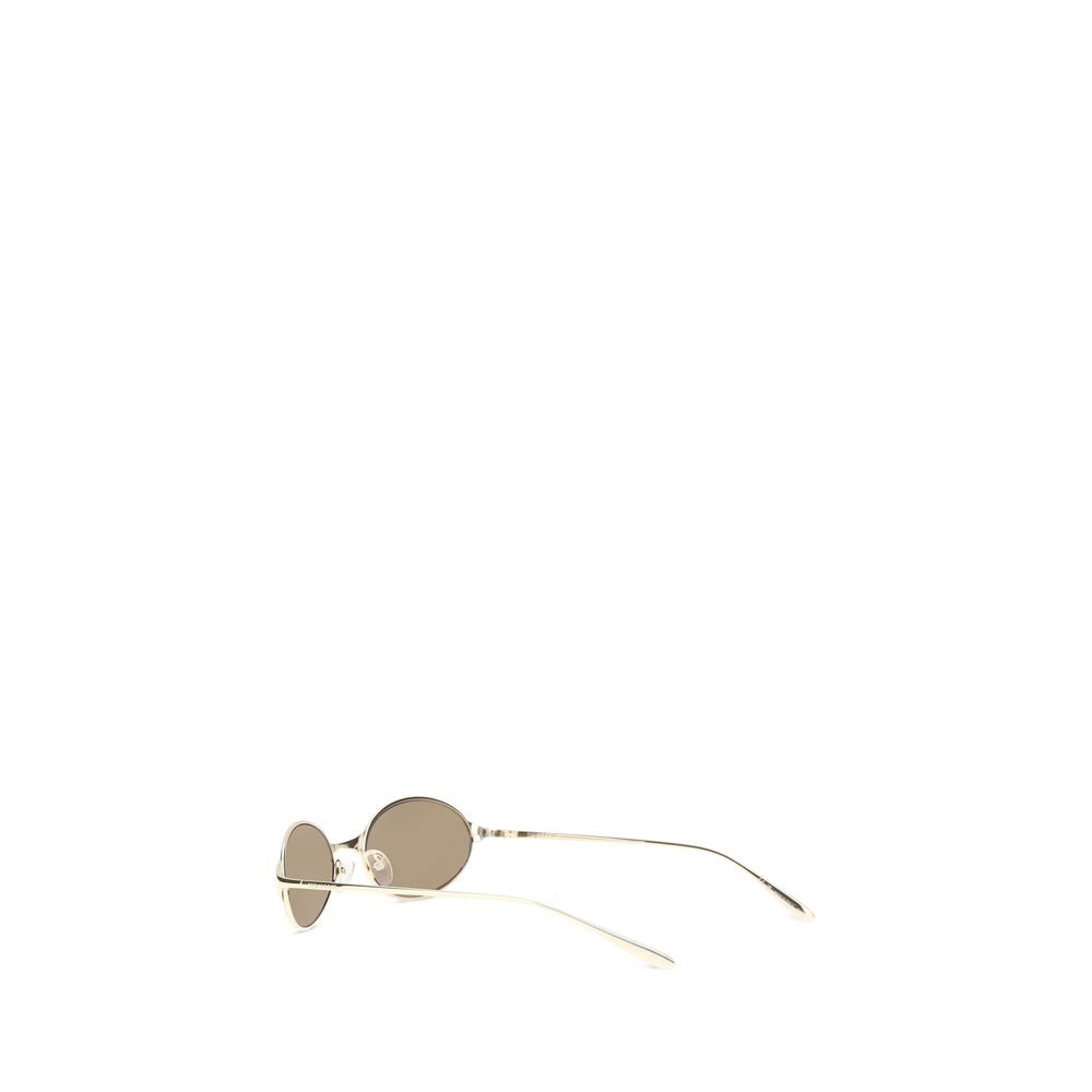 Alexander McQueen Women’s Sunglasses – Gold Oval Frame, Brown Lenses