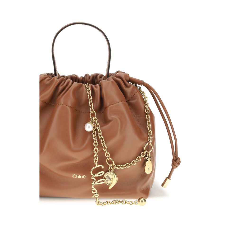 Chloé Brown Icons Lamb Leather Chain Shoulder Bag