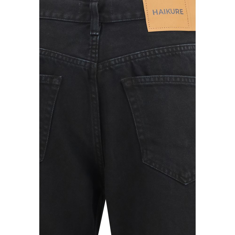 Haikure Winny Black Cotton Straight-Leg Jeans