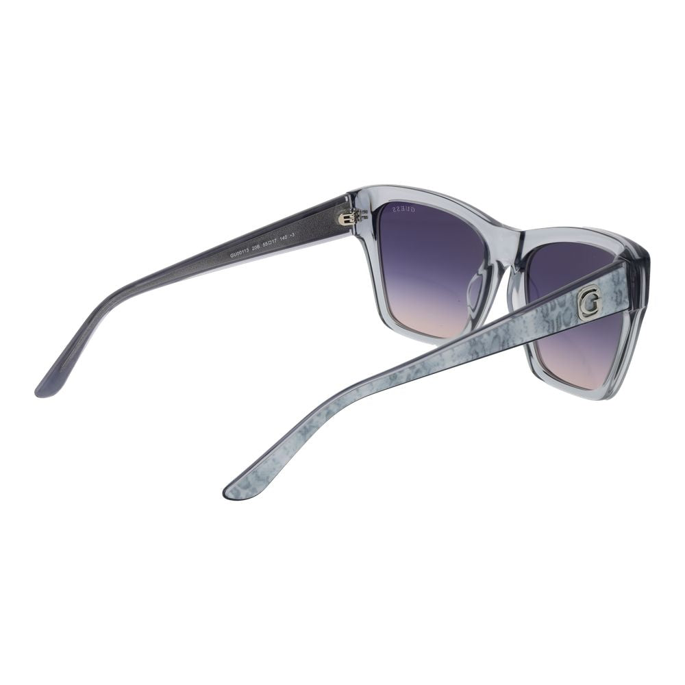 Guess Women's Sunglasses – Grey Square Frame, Blue Gradient Lenses