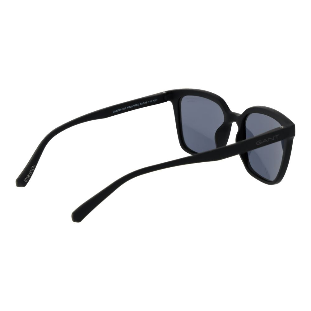 Gant Unisex Sunglasses – Black Square Frame, Grey Polarized Lenses