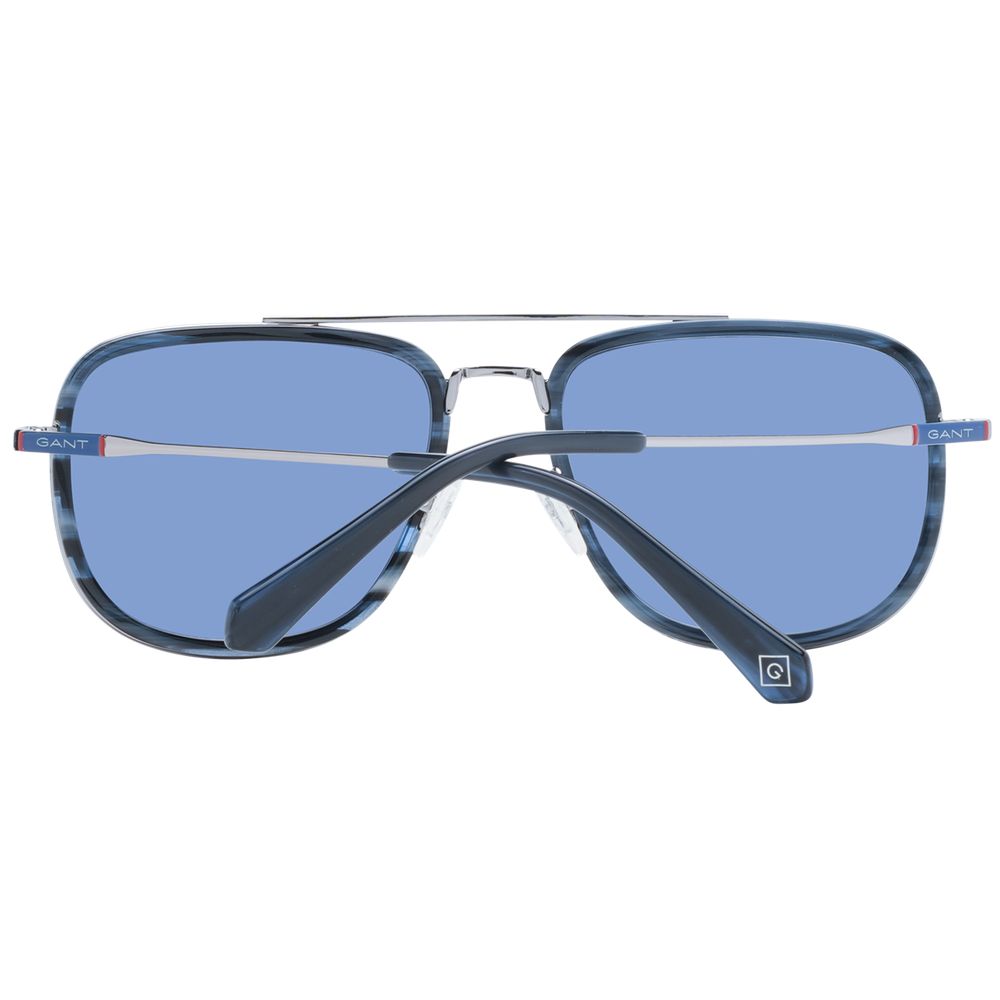 Gant Men’s Sunglasses – Blue Metal Aviator Frame, Blue Lenses