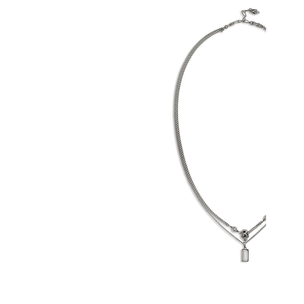 Alexander McQueen Silver Brass Skull Necklace