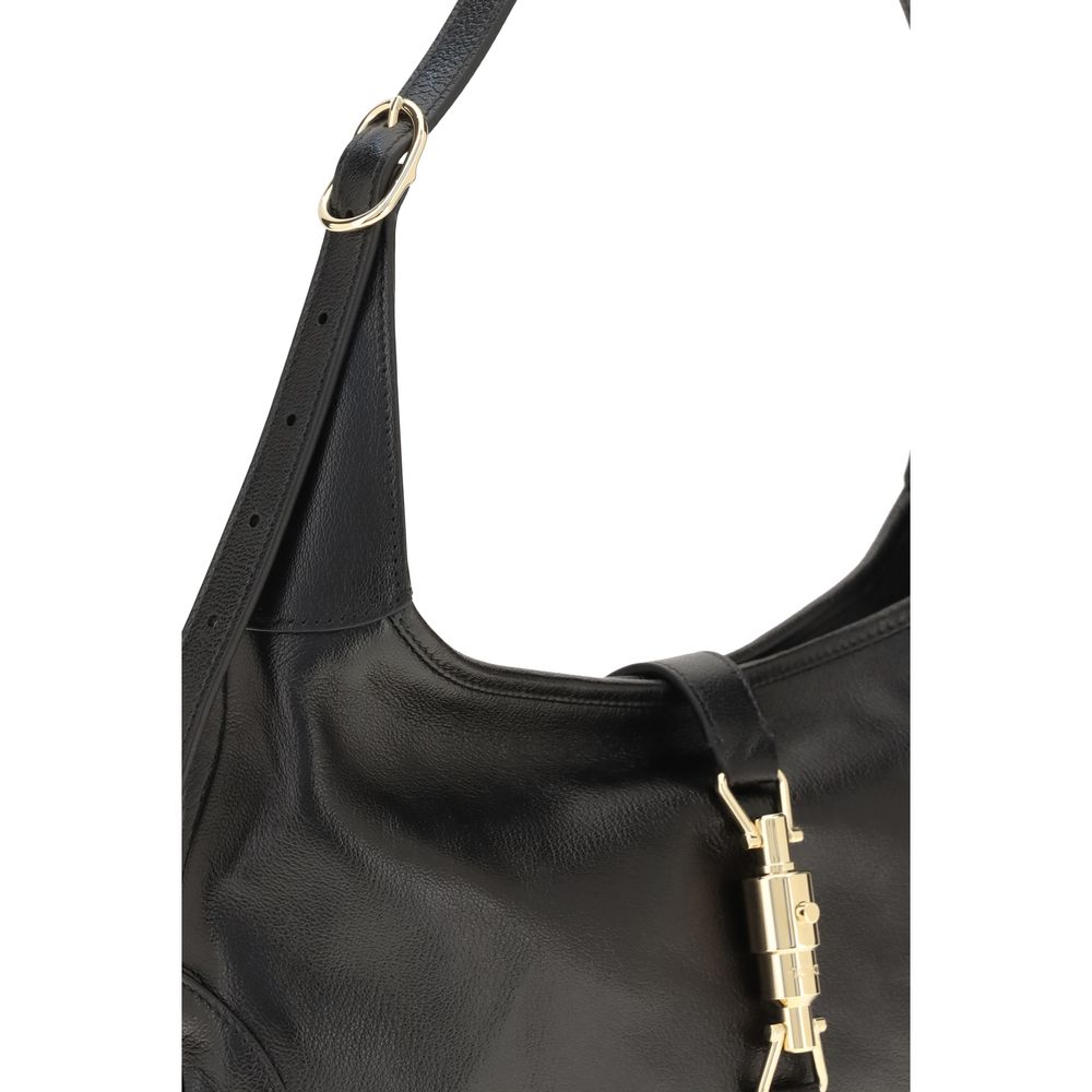 Gucci Jackie 1961 Shoulder Bag in Black Calf Leather Bos Taurus