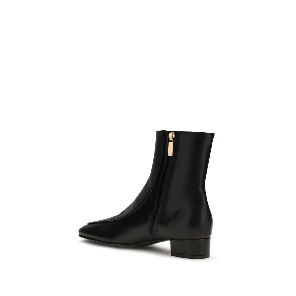 Herbert Levine Shadow Ban Black Calf Leather Ankle Boots