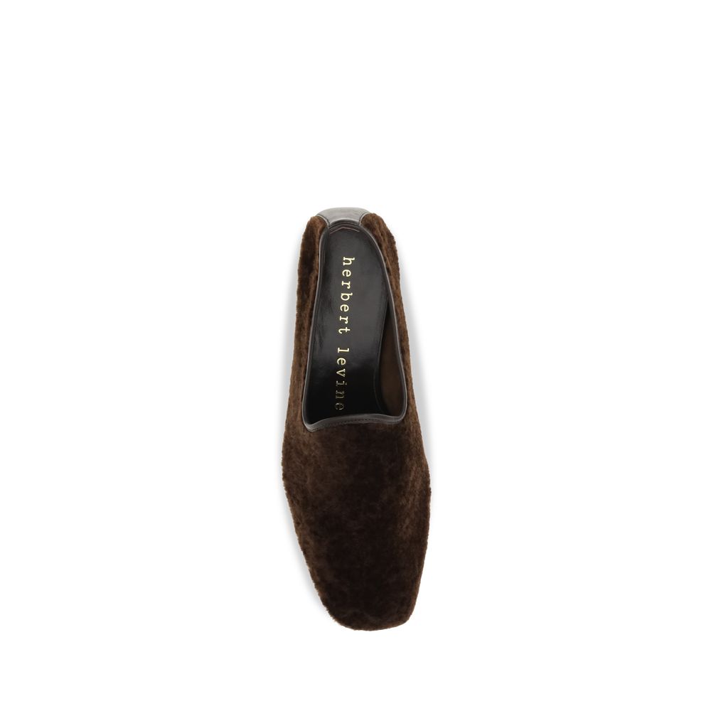 Herbert Levine Brown Calf Leather Bos Taurus Slip-On Loafers for Women