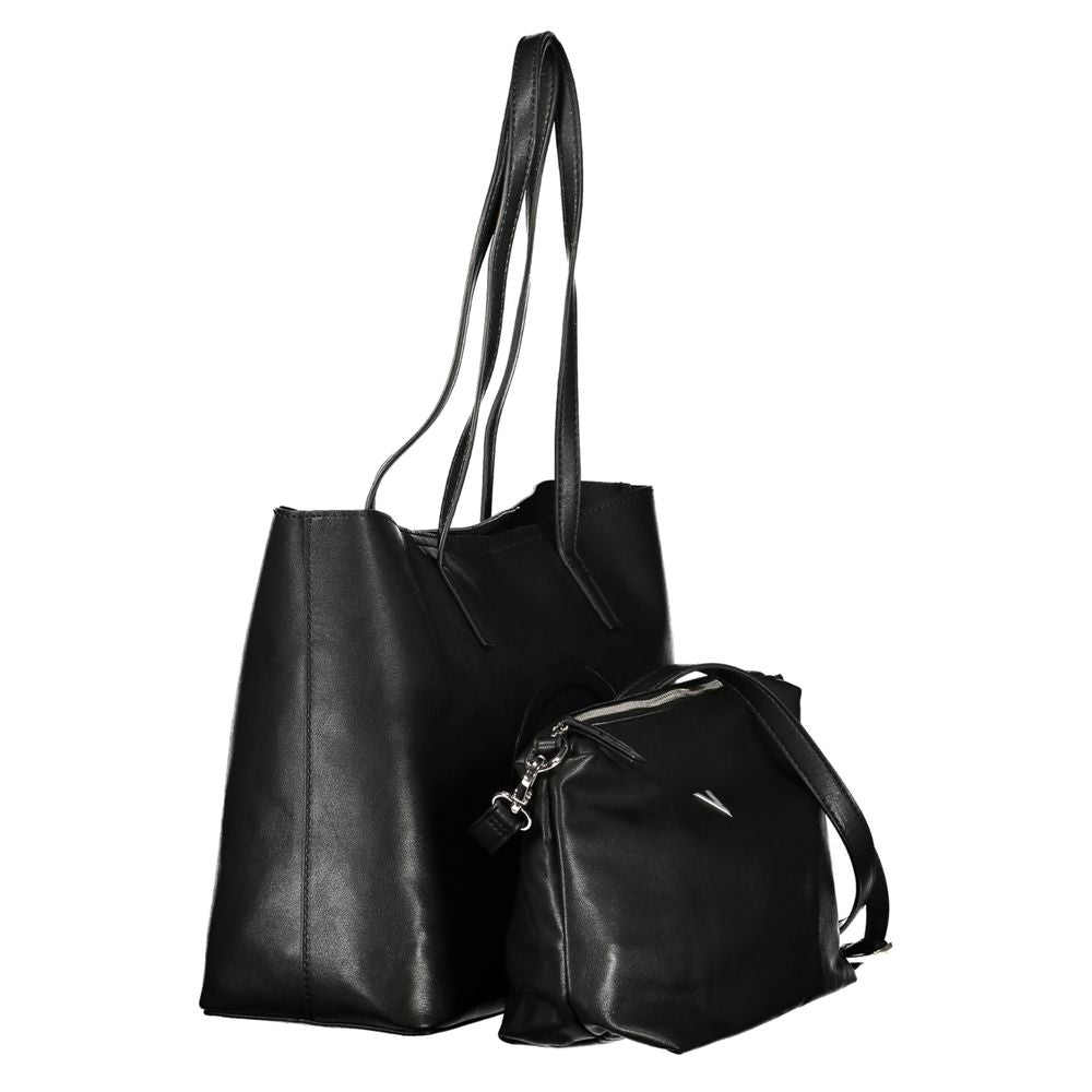Mario Valentino Nero Poliuretano Women's Bag with Adjustable Strap - Black