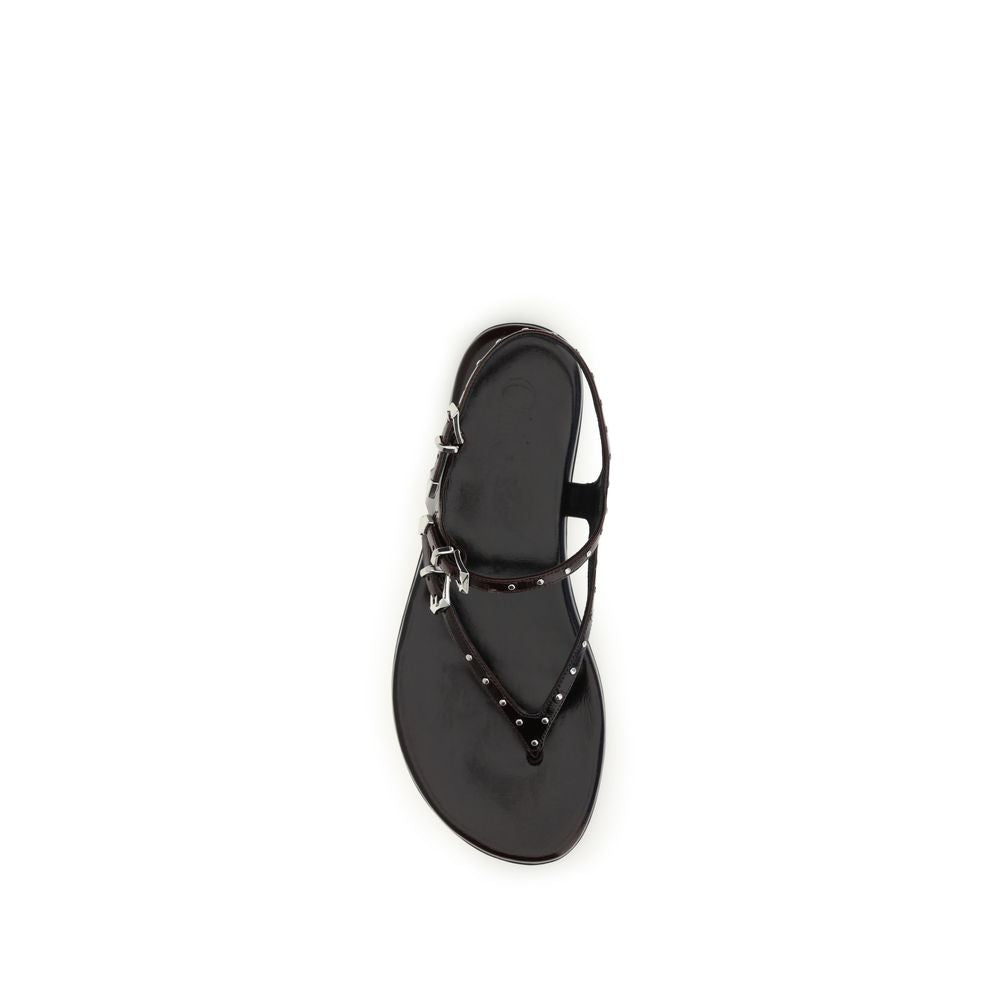 Chloé Black Calf Leather Susanna Sandals