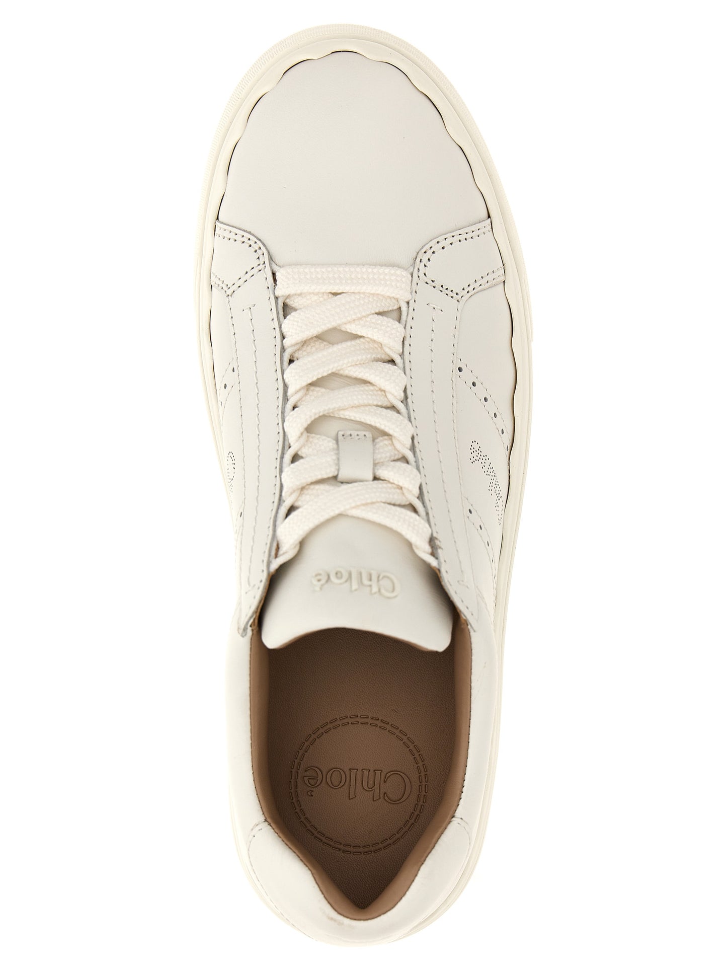 Chloé White Leather Low Top Sneakers - Lauren