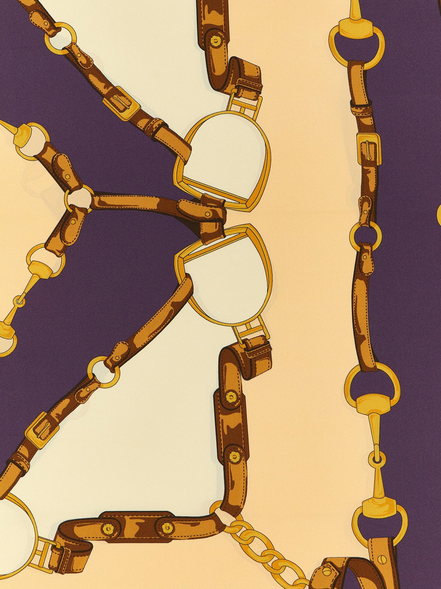 Gucci Beige Silk Scarf - Morsetto Print