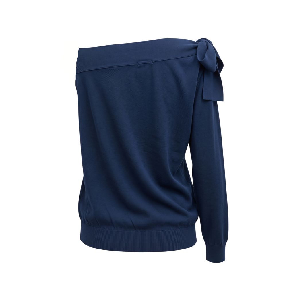 Malo Asymmetric Knit Top Blue M