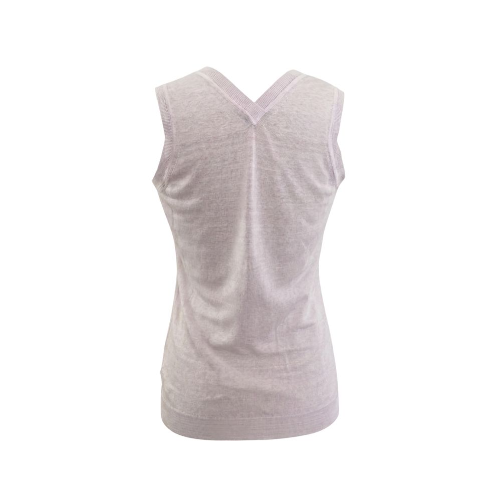 Malo Pink Linen Women Tank Top IT42|M IT46|XL